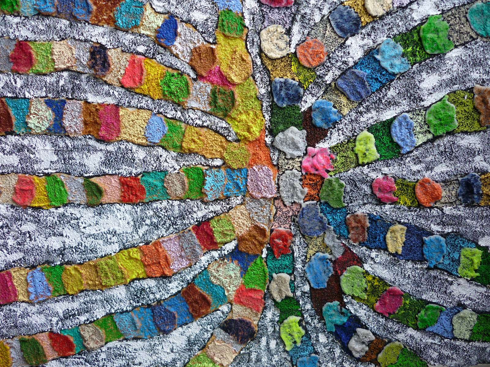 L'araignée à seize pâtes multicolores