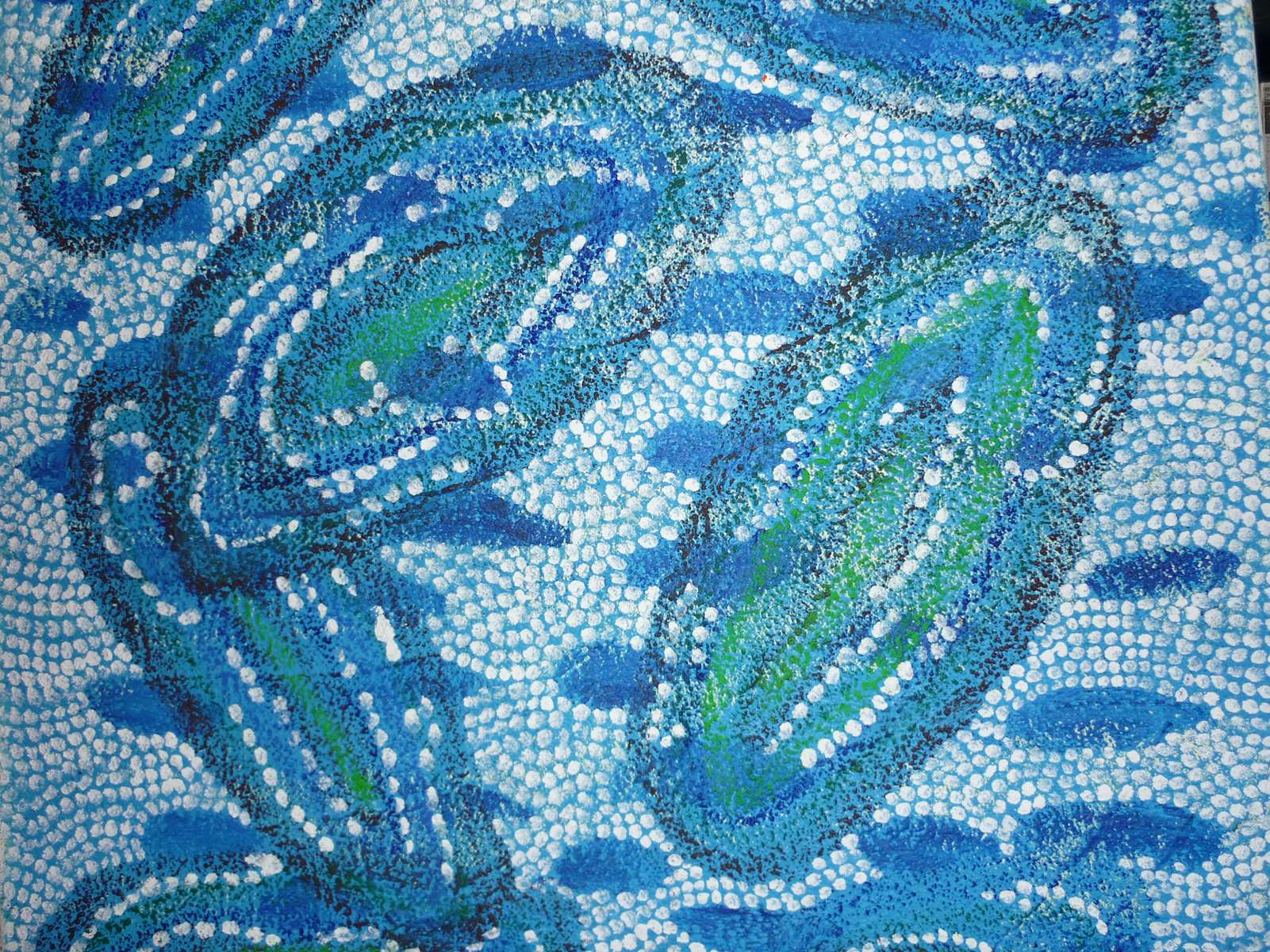 Nénuphars baignés de lumière bleue
