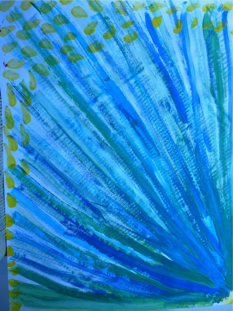 Vagues de lumieres bleue et verte