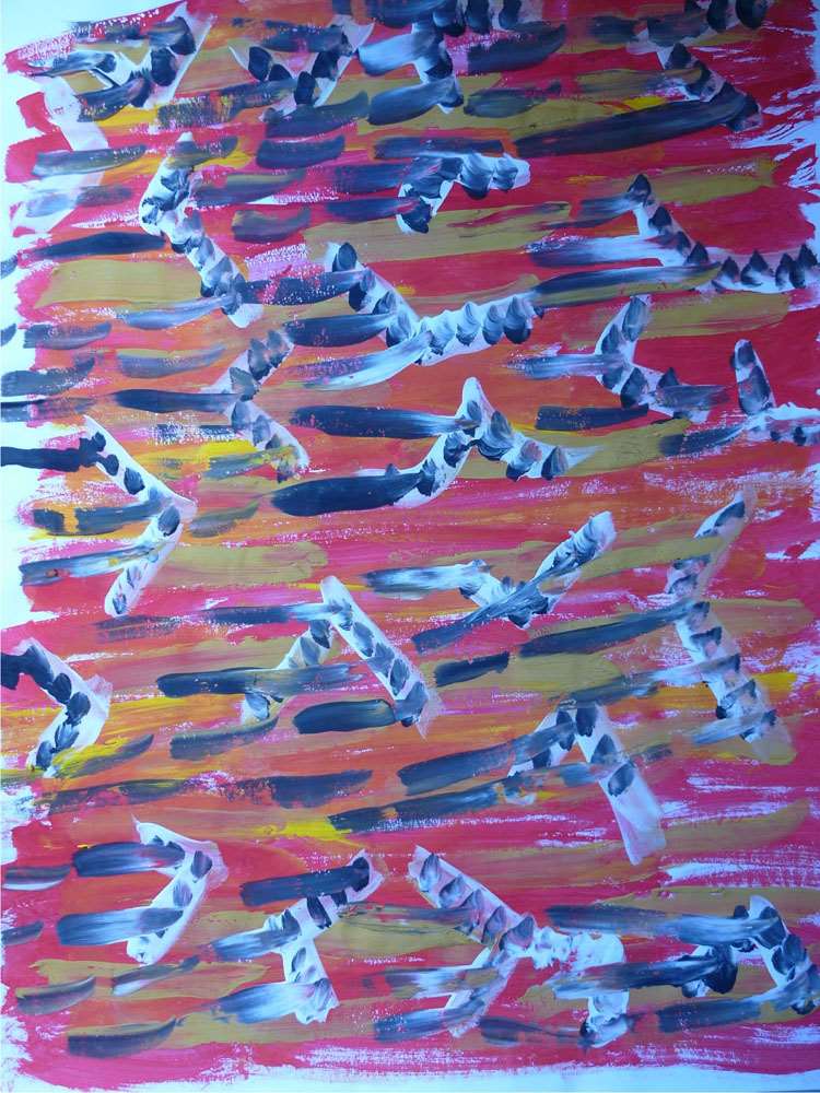 Oiseaux migrateurs en pointillés