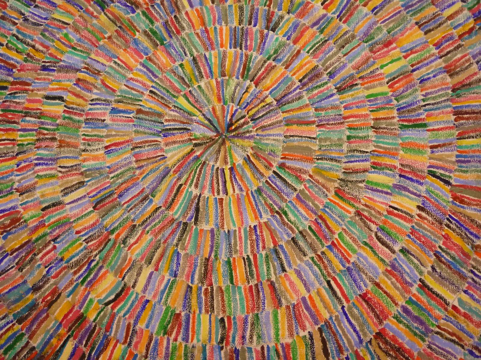 Cercles concentriques avec pastels