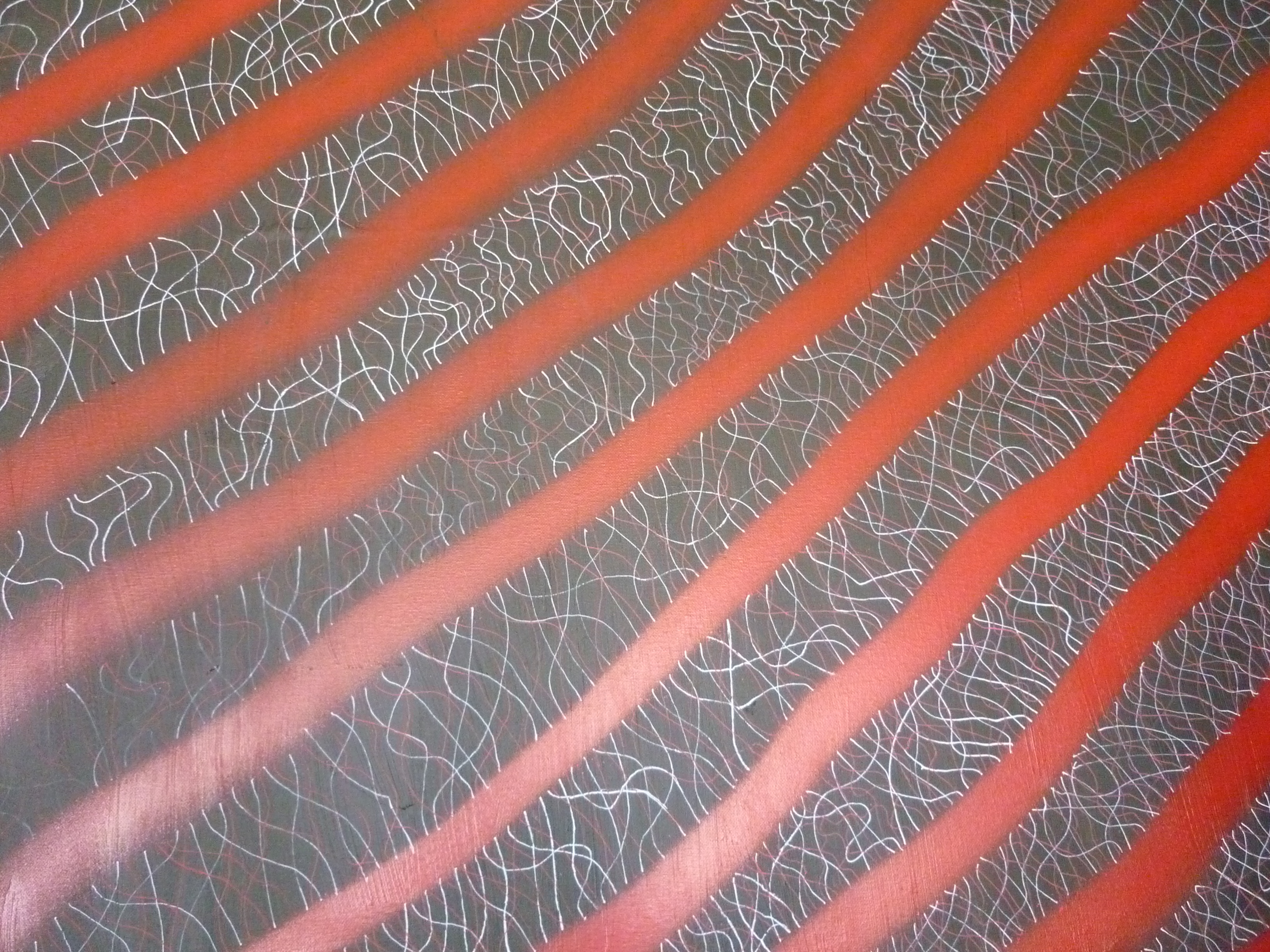 Bandes rouges avec fils blancs